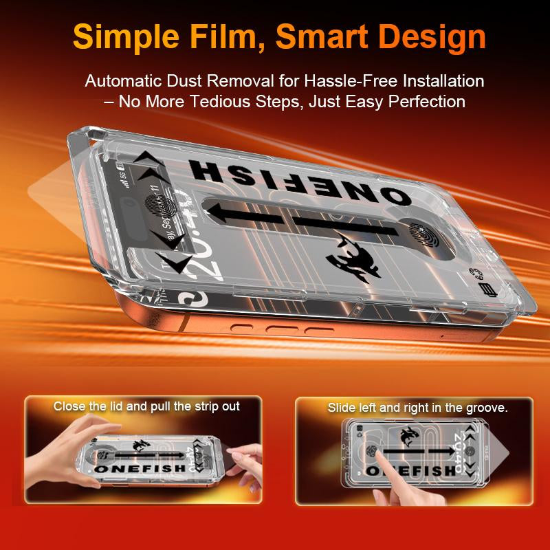 One Fish Screen Protector 2 Pack for Iphone Fingerprint Proof Screen Protector, Privacy Protection, Fingerprint Resistant, Dust-Free Bubble-Free