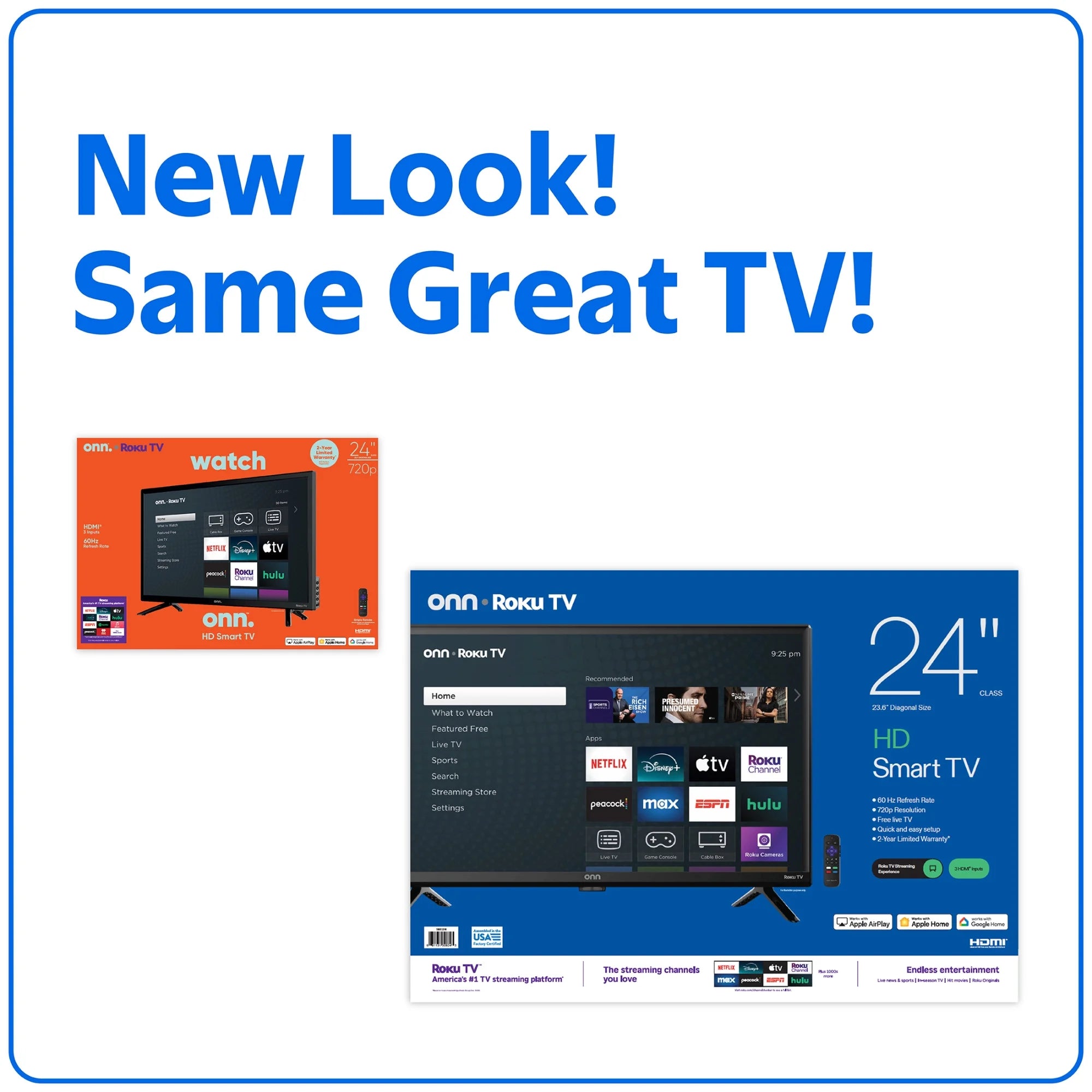 24” Class 720P HD Roku Smart Television, 100012590