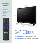 24” Class 720P HD Roku Smart Television, 100012590
