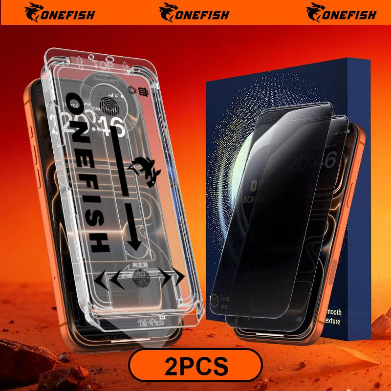 One Fish Screen Protector 2 Pack for Iphone Fingerprint Proof Screen Protector, Privacy Protection, Fingerprint Resistant, Dust-Free Bubble-Free