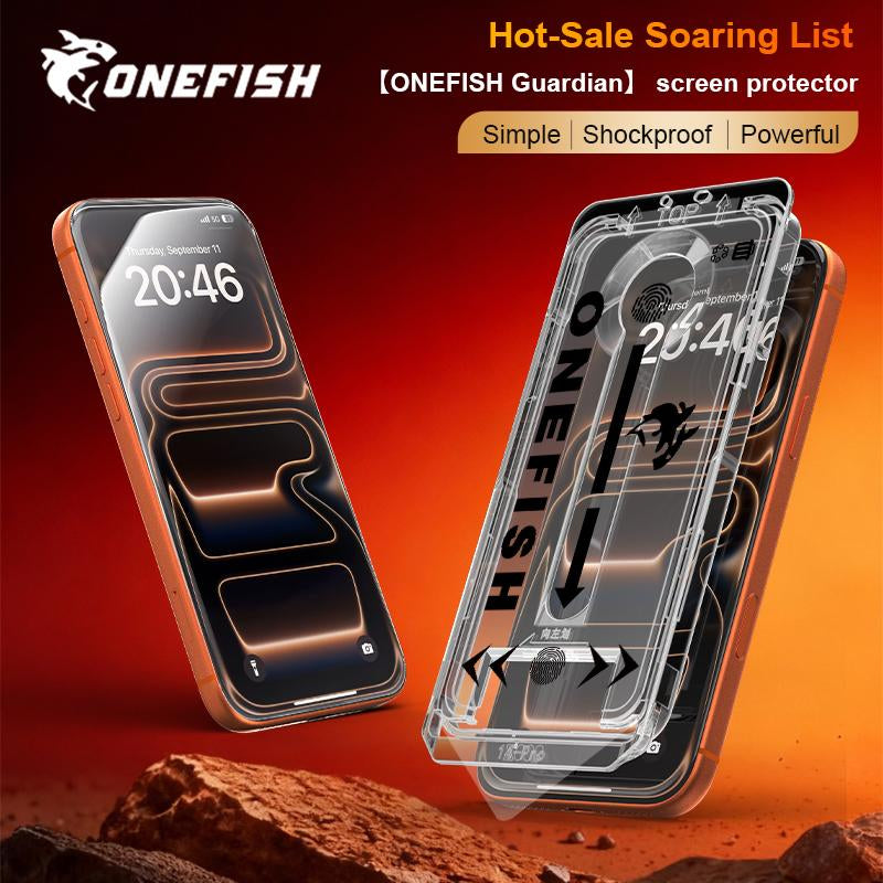 One Fish Screen Protector 2 Pack for Iphone Fingerprint Proof Screen Protector, Privacy Protection, Fingerprint Resistant, Dust-Free Bubble-Free