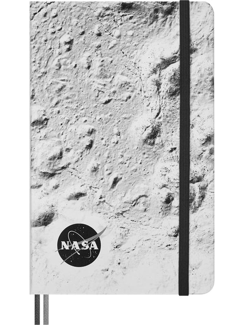 Moleskine Limited Edition Nasa-Inspired 'Moon Surface' Notebook, Hard Cover, Large (5" X 8.25"), Ruled/Lined, Light Grey, 176 Pages