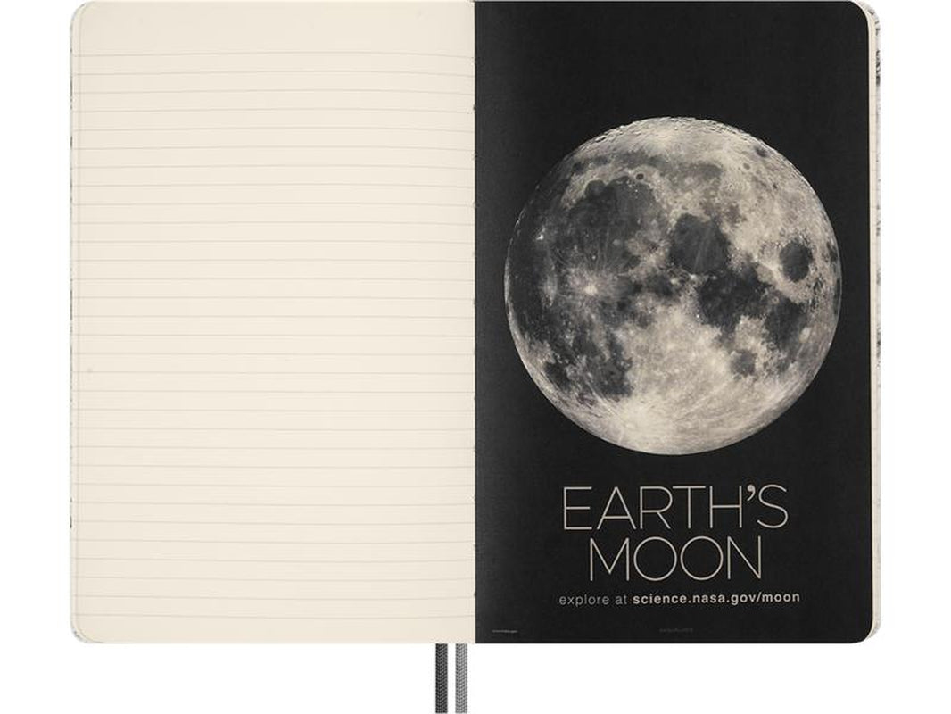 Moleskine Limited Edition Nasa-Inspired 'Moon Surface' Notebook, Hard Cover, Large (5" X 8.25"), Ruled/Lined, Light Grey, 176 Pages