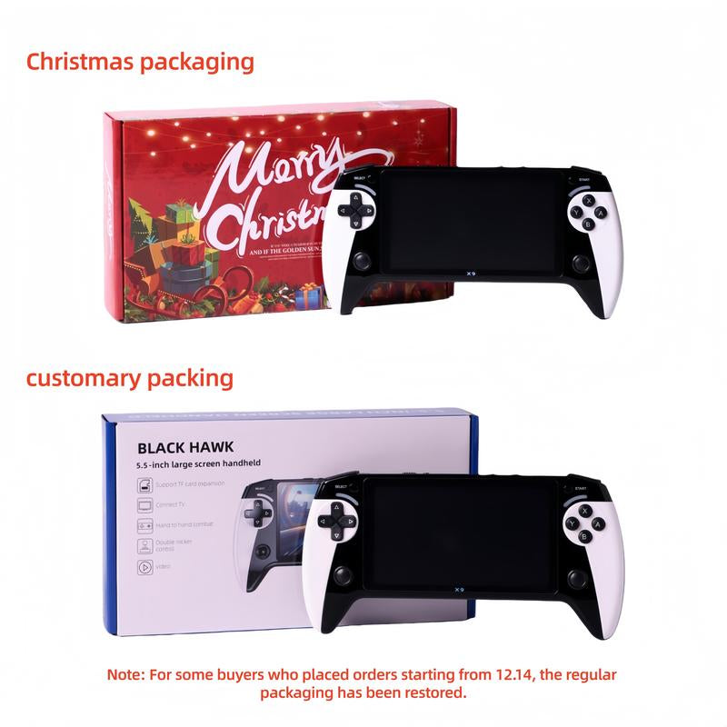 Portable Retro Game Console with 5.5-Inch Large Screen, Supports 10 Emulators, Ultra HD Graphics, Ideal Gift for Birthday, Father’S Day & Christmas, Handheld Game Console