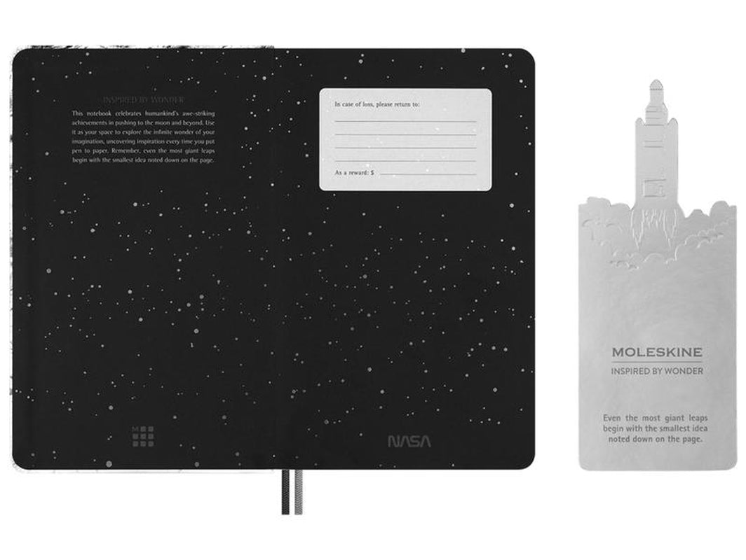 Moleskine Limited Edition Nasa-Inspired 'Moon Surface' Notebook, Hard Cover, Large (5" X 8.25"), Ruled/Lined, Light Grey, 176 Pages