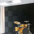 12 Pack Acoustic Panels 1 X 12 X 12 Inches - Acoustic Foam - High Density- Soundproof Studio Wedges - Charcoal