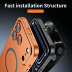 Alloy Aluminum Metal Frame with MagSafe Magnetic PC Backboard (Not a full metal case), Phone Case for iPhone 17 Pro Max 17 Air 17Pro 16 15 14 13 12 Pro Max, Ultra Thin Phone Cover with Full Coverage Lens Protector,Wireless Charging Durable Shockproof Case