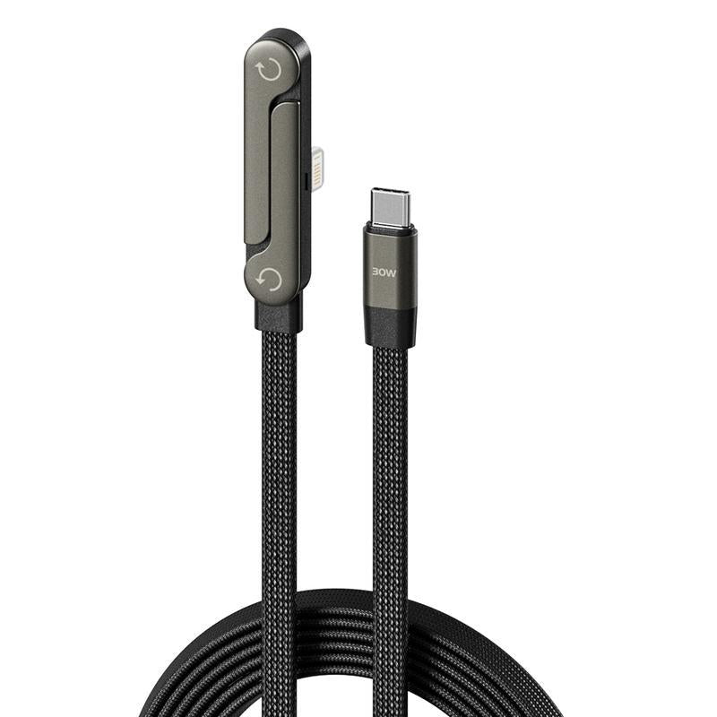 Basemo 240W Super Fast Charging Cable with Invisible Stand - 2-In-1 Phone Charger Cord & Holder, Compatible with Iphone/Samsung/Type-C, Ideal for Gaming/Office/Car, Perfect Christmas Gift