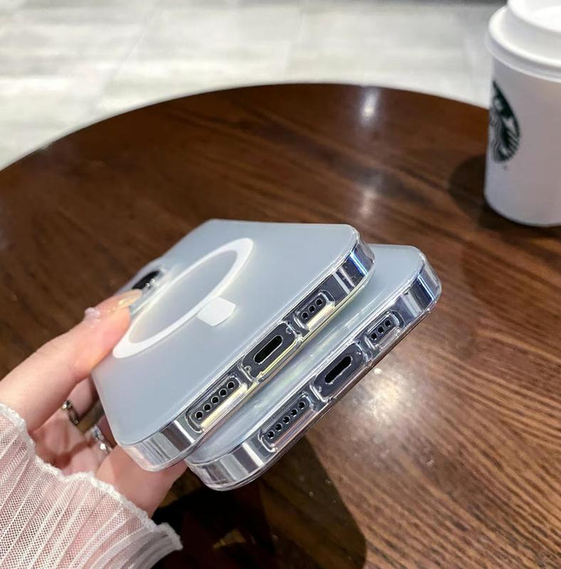 Foreign Heart Holographic Iridescent Rainbow Phone Case for Iphone 13 14 15 16 Pro Max with Magnetic Magsafe & Screen Protector Shockproof Protection Wireless Charging Compatible Protective Casing